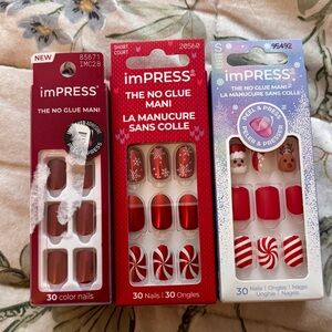 imPRESS KISS Red Holiday Christmas Press-On Nails